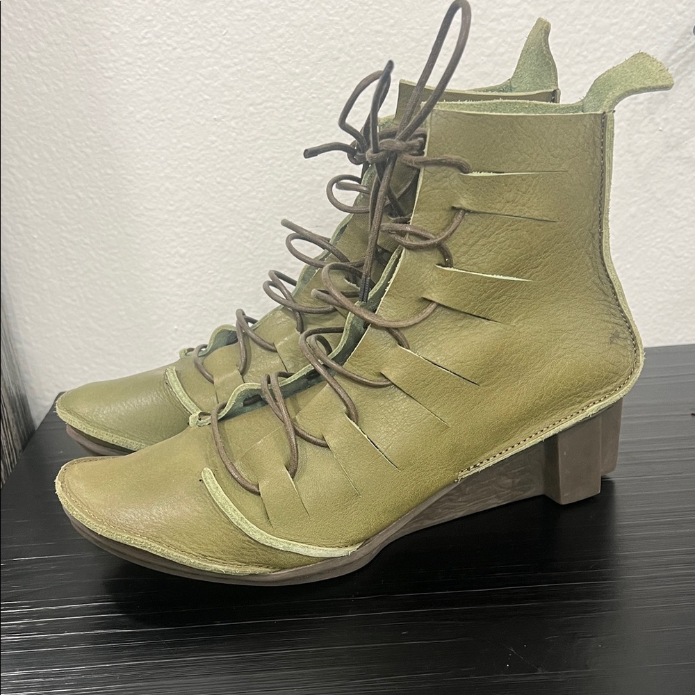 Green Lace Up Boots